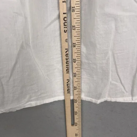 Cleobella Blouse Womens XS White Wendy Top Ruffle Smocked Boho Organic Cotton - Picture 12 of 14